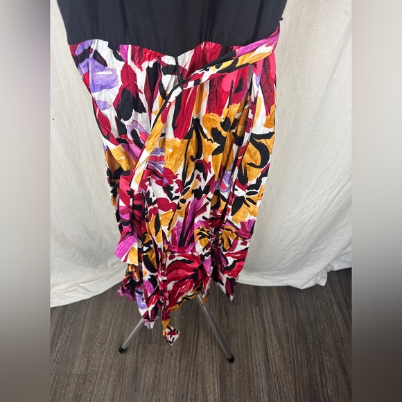 Donna Morgan Berry & Black Meadow Midi Dress Size 8P (12UK) NWT - Picture 7 of 17